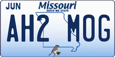 MO license plate AH2M0G