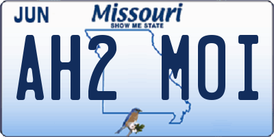 MO license plate AH2M0I