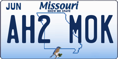 MO license plate AH2M0K