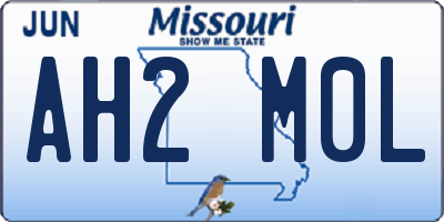 MO license plate AH2M0L