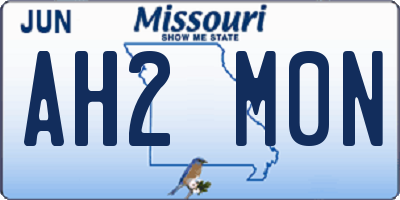 MO license plate AH2M0N