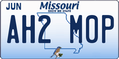 MO license plate AH2M0P