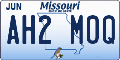 MO license plate AH2M0Q