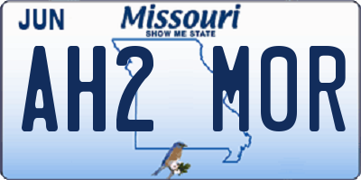 MO license plate AH2M0R