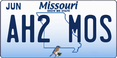 MO license plate AH2M0S