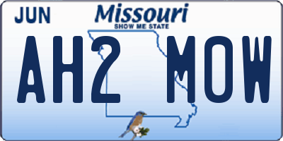 MO license plate AH2M0W