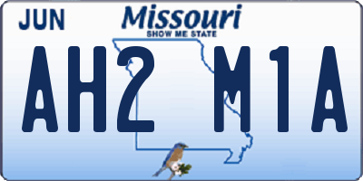 MO license plate AH2M1A