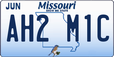 MO license plate AH2M1C