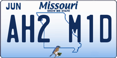 MO license plate AH2M1D
