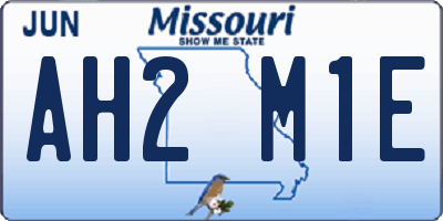 MO license plate AH2M1E
