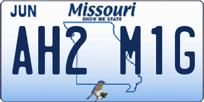 MO license plate AH2M1G