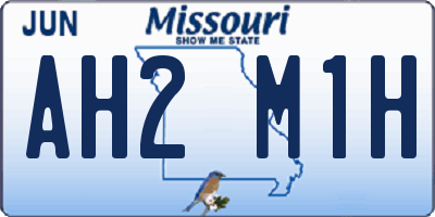 MO license plate AH2M1H
