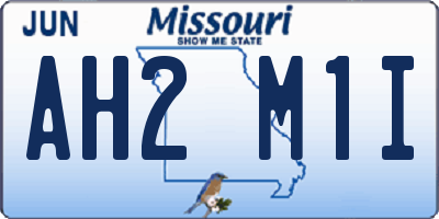 MO license plate AH2M1I