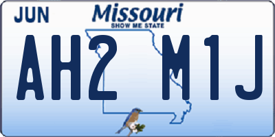 MO license plate AH2M1J