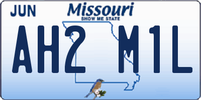 MO license plate AH2M1L