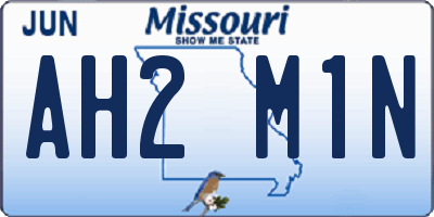 MO license plate AH2M1N