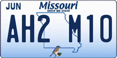 MO license plate AH2M1O