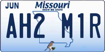 MO license plate AH2M1R