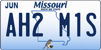 MO license plate AH2M1S