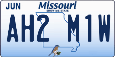 MO license plate AH2M1W