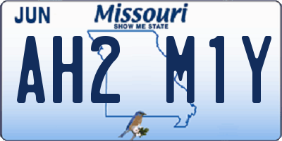 MO license plate AH2M1Y