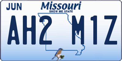 MO license plate AH2M1Z