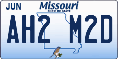 MO license plate AH2M2D