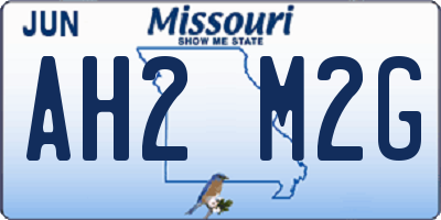 MO license plate AH2M2G