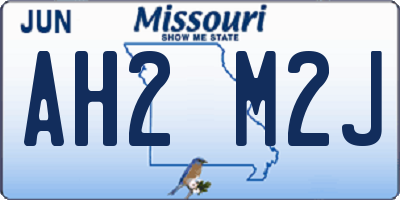 MO license plate AH2M2J