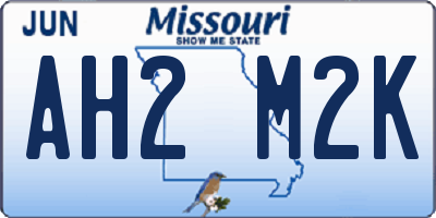 MO license plate AH2M2K