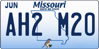 MO license plate AH2M2O