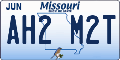 MO license plate AH2M2T