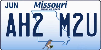 MO license plate AH2M2U