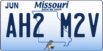 MO license plate AH2M2V