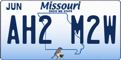 MO license plate AH2M2W