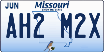 MO license plate AH2M2X