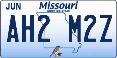 MO license plate AH2M2Z