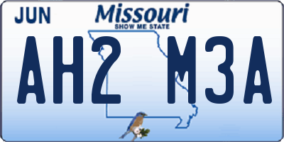 MO license plate AH2M3A