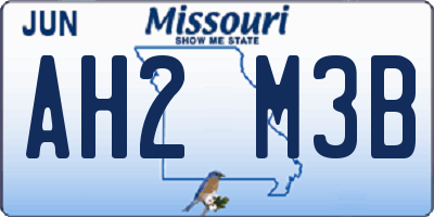 MO license plate AH2M3B