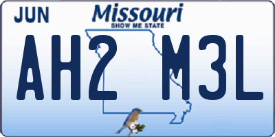 MO license plate AH2M3L
