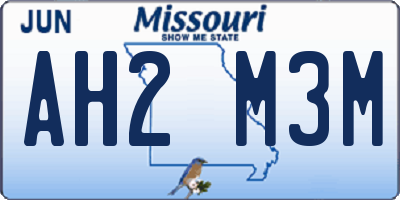 MO license plate AH2M3M