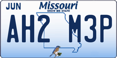 MO license plate AH2M3P