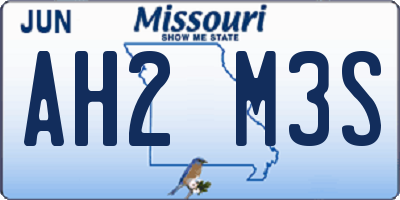 MO license plate AH2M3S