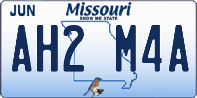 MO license plate AH2M4A