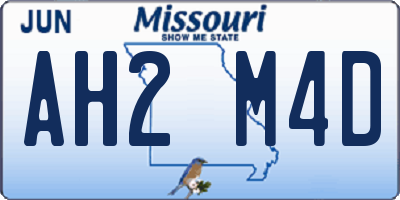 MO license plate AH2M4D