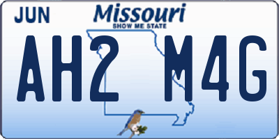 MO license plate AH2M4G