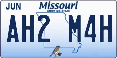 MO license plate AH2M4H