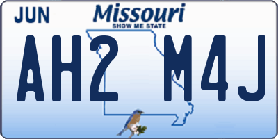 MO license plate AH2M4J