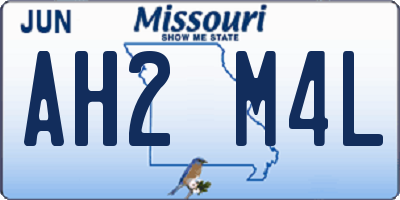 MO license plate AH2M4L