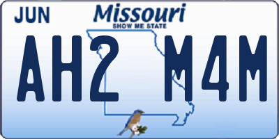 MO license plate AH2M4M